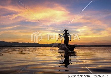 Fishermen fishing in the beautiful morning Fishermen fishing in the beautiful morning 29763484
