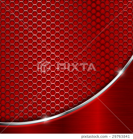 Red metal perforated background with wave steel - Stock Illustration ...