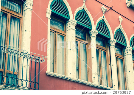 Traditional window of typical old Venice building Traditional window of typical old Venice building 29763957