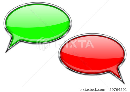 Speech bubbles. Red and green communication 3d 29764291