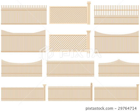 Wooden fence with volume and shadows. 29764714
