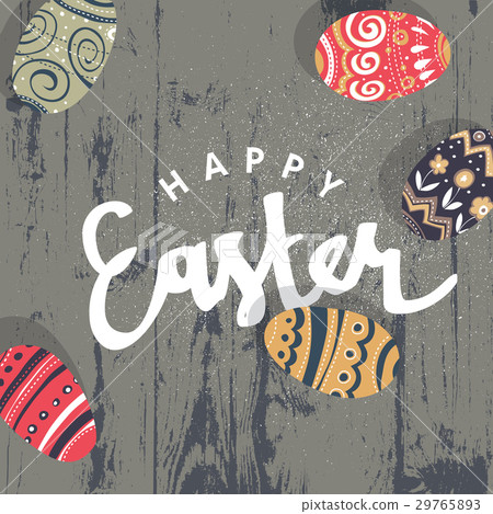 Easter eggs on wooden board. Happy Easter Easter eggs on wooden board. Happy Easter 29765893