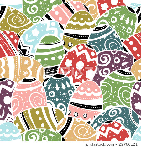 Seamless easter eggs pattern colorful background - Stock Illustration ...