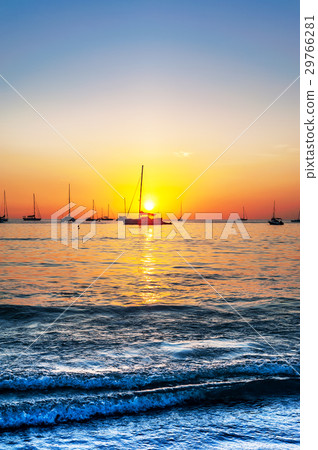 Seascape landscape nature in twilight with sunset 29766281