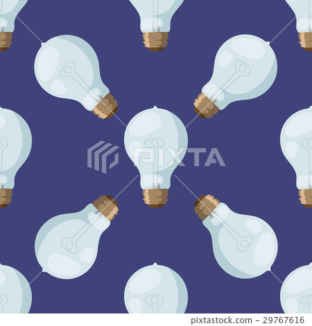 Cartoon lamps light bulb seamless pattern 29767616
