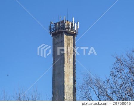 Huge factory pipe on a background of blue sky 29768046