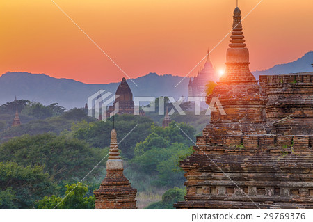 Bagan buddha tower at day 29769376