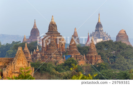 Bagan buddha tower at day 29769381