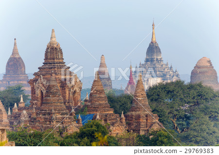 Bagan temple during golden hour Bagan temple during golden hour 29769383