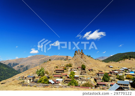 Fortress Keselo in Upper Omalo village.  Georgia 29770122