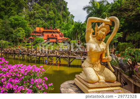Thai literature golden Goddess of the earth statue Thai literature golden Goddess of the earth statue 29772328