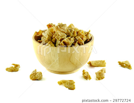 Tofu dry or vegetarian tofu dry in wooden bowl. 29772724