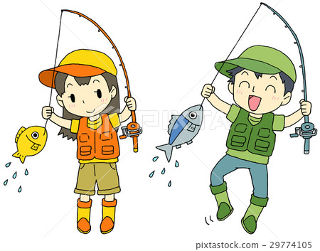 Fishing female - Stock Illustration [29774105] - PIXTA