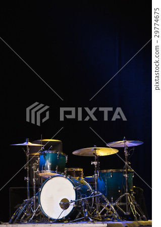 Drum Set On A Stage At Dark Background. Musical 29774675