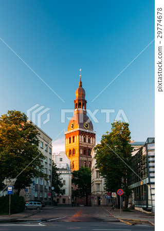 Riga, Latvia. Tower Of Riga Dom Dome Cathedral At 29774678