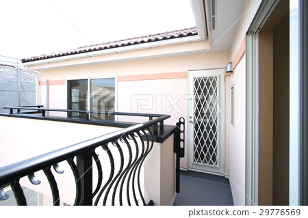 住宅陽台圖片施工示例鐵製仿古風格扶手 29776569