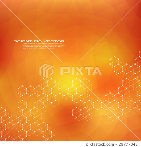 Hexagonal structure molecule dna of neurons system - Stock Illustration ...