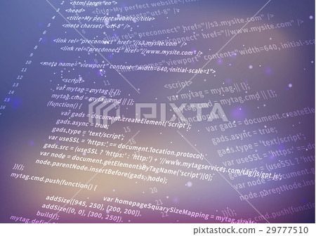 Complicated html code on blurred background 29777510