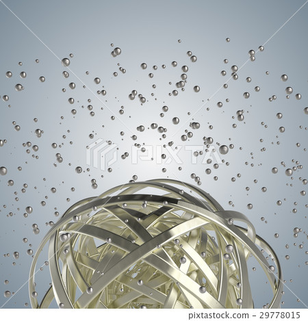 3d sphere of multicolored rings in cloud  29778015