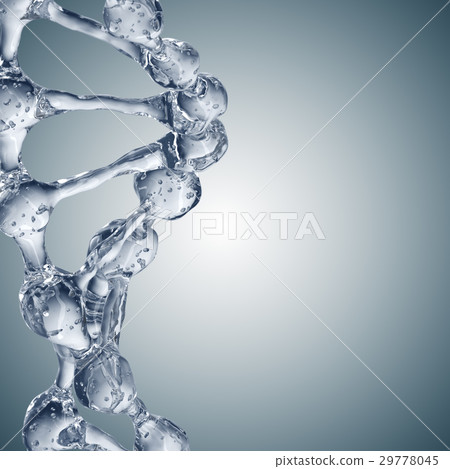 3d illustration of DNA molecule model from water. 29778045