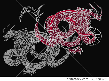 Japanese Pattern Dragon Vector 29778326