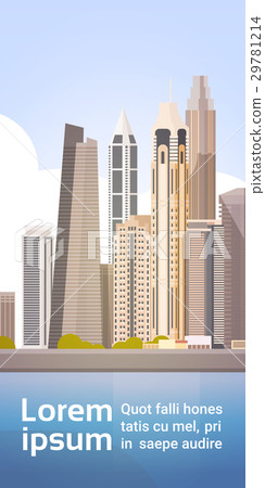 City Skyscraper View Cityscape Background Skyline - Stock Illustration ...