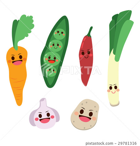Cute Vegetable Characters Cute Vegetable Characters 29781316