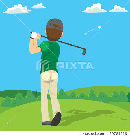 Golfer Hitting Ball Golfer Hitting Ball 29781318