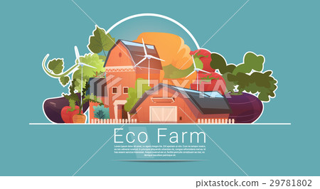 Eco Farming, Farm House, Farmland With Wind 29781802