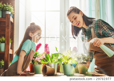 Happy family in spring day. Happy family in spring day. 29781977