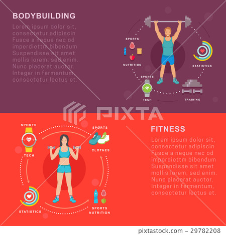 Vector Set Sport And Fitness Banners Stock Illustration 2978