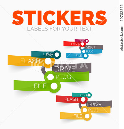 Vector design elements set of colour paper sticker Vector design elements set of colour paper sticker 29782233
