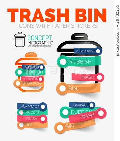 Vector diagram elements set of trash or garbage Vector diagram elements set of trash or garbage 29782235