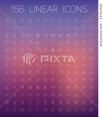 Set of Linear Icons on a blurry background 29782489