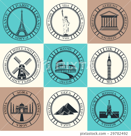 Set of Vector Icons. Travel and Sightseeing. Set of Vector Icons. Travel and Sightseeing. 29782492