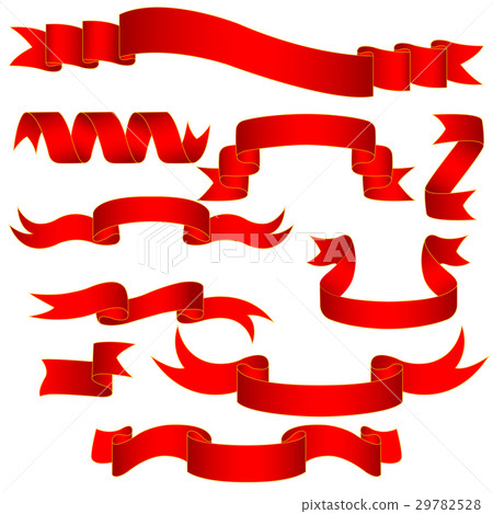 Red Ribbons Set - Stock Illustration [29782528] - PIXTA