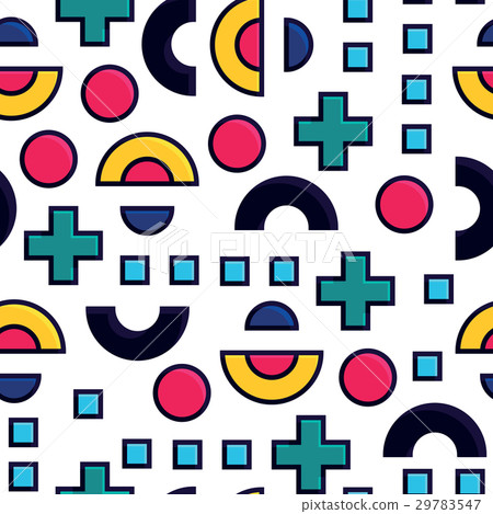Seamless pattern in 90 80 style - Stock Illustration [29783547] - PIXTA