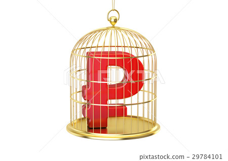 Birdcage with ruble currency symbol inside 29784101