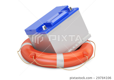 car battery with lifebuoy, service and repair 29784106