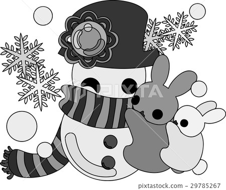 可愛的兔子和雪人 可愛的兔子和雪人 29785267