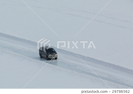 Off-road car rides on ice of Lake Baikal 29786562