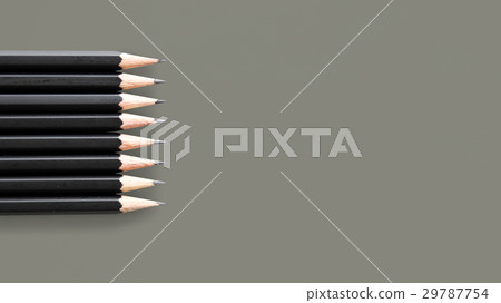 Black Sharp Wooden Pencils Studio Isolated Black Sharp Wooden Pencils Studio Isolated 29787754