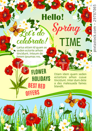 Spring sale special offer floral poster design 29787865