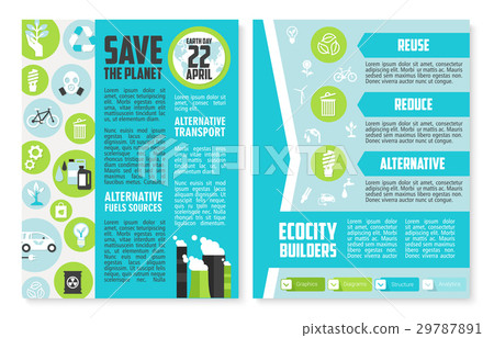 Earth Day brochure or poster template design 29787891