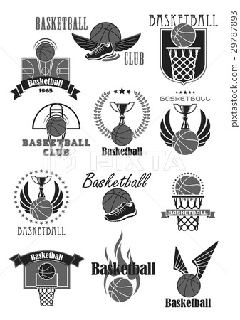 Basketball club or championship award vector icons 29787893