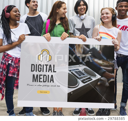 Headphones music media icon online Headphones music media icon online 29788385