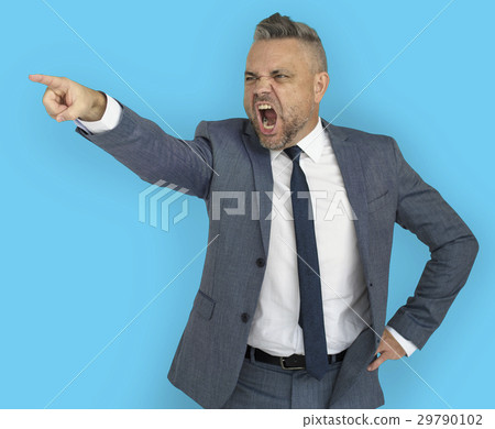 Caucasian Business Man Pointing Angry Caucasian Business Man Pointing Angry 29790102