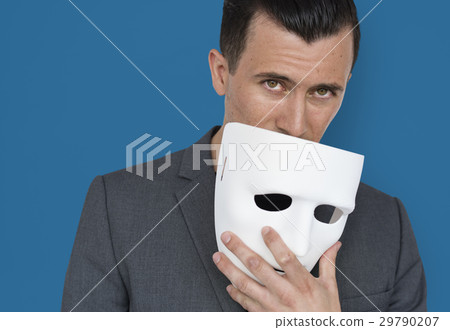 Caucasian Man Sad Mask Concept Caucasian Man Sad Mask Concept 29790207