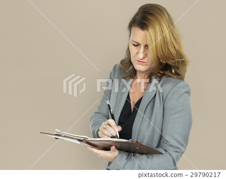 Caucasian Business Woman Notebook Caucasian Business Woman Notebook 29790217