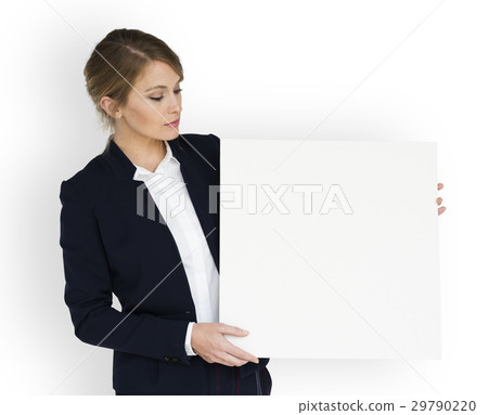 Caucasian Business Woman Holding Paper 29790220